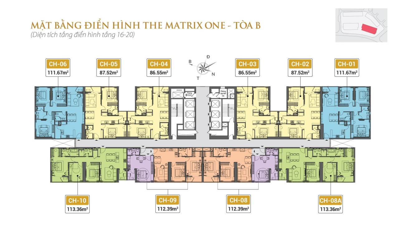 Mặt bằng toà B The Matrix One